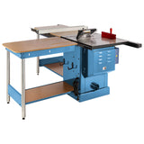 The back and left sides of the The South Bend 10" 3 HP 220V Table Saw with extension tables