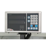 The Fagor digital readout for precise positioning of the carriage and cross slide.